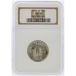 1924-D Standing Liberty Silver Quarter NGC Graded MS65