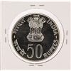 Image 2 : 1977 50 Rupees India Republic Silver Proof Coin