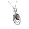 Image 2 : 14KT White Gold 3.77ctw Tourmaline and Diamond Pendant With Chain