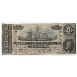 1864 $20 Confederate States of America Note
