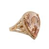 Image 1 : 14KT Rose Gold 9.62ct Morganite and Diamond Ring