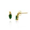Image 1 : 10KT Yellow Gold 0.3ct Emerald and Diamond Earrings