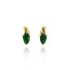 Image 2 : 10KT Yellow Gold 0.3ct Emerald and Diamond Earrings