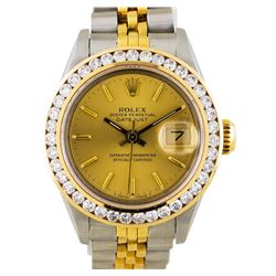 Ladies Two-Tone Rolex 1.14ctw Diamond DateJust