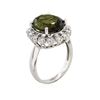Image 3 : 14KT White Gold 6.15ct Green Tourmaline and Diamond Ring