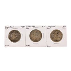 Set of (3) Liberty Seated Half Dollar Silver Coins