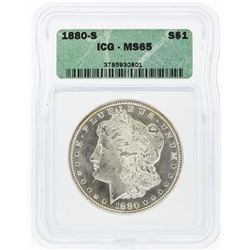 1880-S $1 Morgan Silver Dollar ICG Graded MS65