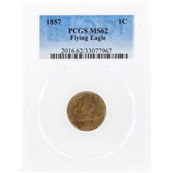 1857 Flying Eagle Cent PCGS Graded MS62