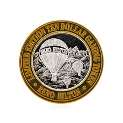 .999 Silver Reno Hilton Reno, Nevada $10 Casino Gaming Token Limited Edition