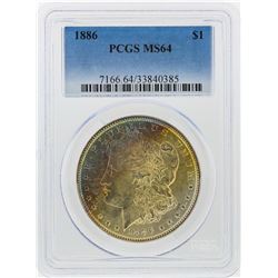 1886 $1 Morgan Silver Dollar PCGS Graded MS64 w/ Nice Toning