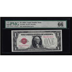 1928 $1 Legal Tender Note PMG Graded Gem Uncirculated 66 EPQ