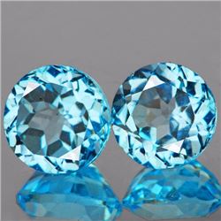 Natural Sky Blue Topaz Pair 8.21 Carats - Flawless
