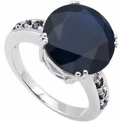Natural Midnight Blue Black Sapphire 7 Carats Ring
