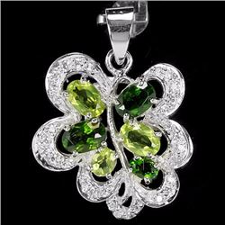 NATURAL GREEN CHROM DIOPSIDE PERIDOT PENDANT
