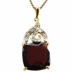 Natural Diamond & Persian Red Garnet Pendant 7.3 carats
