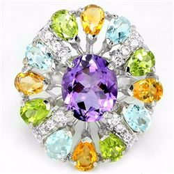 Natural Multi Gemstone Ring