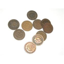 10 TOTAL INDIAN HEAD PENNIES *NICE MIXTURE OF DATES & GRADES*-SEPERATED INTO LOTS OF TEN FROM HUHGE