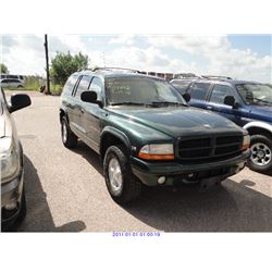 2000 - DODGE DURANGO / FOR TX REGISTRATION ONLY