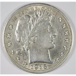 1915-S BARBER HALF DOLLAR, AU
