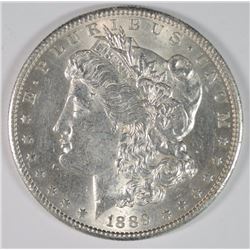 1889-S MORGAN SILVER DOLLAR, CHOICE BU