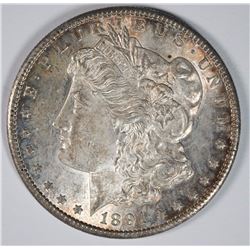 1891-S MORGAN SILVER DOLLAR, CHOICE BU+