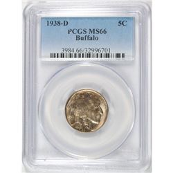 1938-D BUFFALO NICKEL PCGS MS-66
