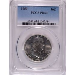 1950 FRANKLIN HALF DOLLAR, PCGS PR-63