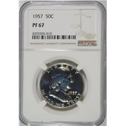 1957 FRANKLIN HALF DOLLAR, NGC PF-67