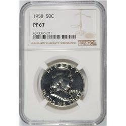 1958 FRANKLIN HALF DOLLAR, NGC PF-67