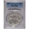 Image 1 : 2005 AMERICAN SILVER EAGLE, PCGS MS-70 PCGS PRICE GUIDE=$300.00