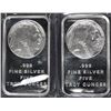 Image 1 : LOT OF ( 2 ) 5 OUNCE .999 SILVER BARS ( SILVERTOWNE )