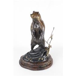 "Kodiak," Limited Edition Bronze Art Piece by Frank Entsminger