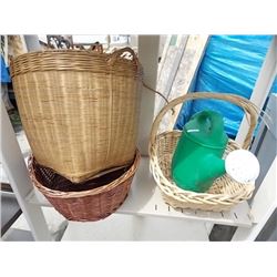 WATERING CAN AND 3 BASKETS