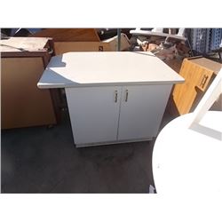 CABINET - WHITE - 2 DOOR - ON WHEELS