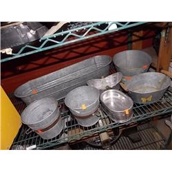 LOT OF ASSORTED METAL BUCKETS