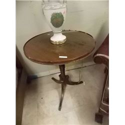 VINTAGE ROUND SIDE TABLE - as-is