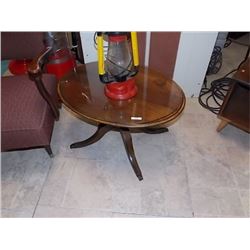 OVAL GLASS TOPPED SIDE TABLE