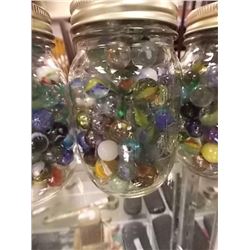 JAR OF MARBLES - 2 - COLLECTABLE AND OTHER PICTURES ARE SAMPLES OF SOME THAT ARE AVAILABLE - EACH JA