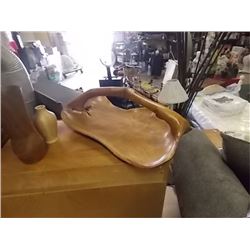 UNIQUE HAND CRAFTED CARVED TEAK BASKET - 25" L X 15" W X 10" H - retail - $289.00