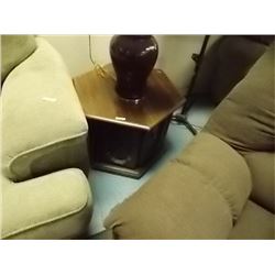 HEXIGON SIDE TABLE - 2 DOOR