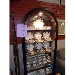 CHINA CABINET - ALMOST ALL GLASS WITH CURVED GLASS TOP - RETAIL ~$3000