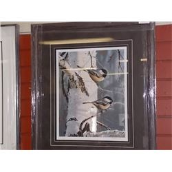 FRAMED LIMITED EDITION - CHICKADEE'S - BRUCE MILLER - GALLERY ESTIMATE $475