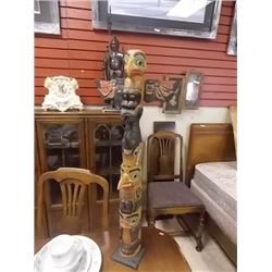 UNIQUE HAND CRAFTED FIRST NATIONS  TOTEM POLE WITH WINGS - 30"  H - RETAIL $329