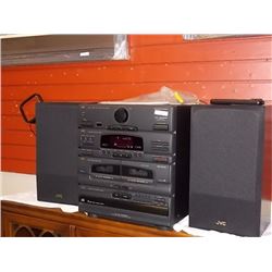 STEREO SYSTEM - JVC - 5 DISK CD, CASSETTE PLAYER