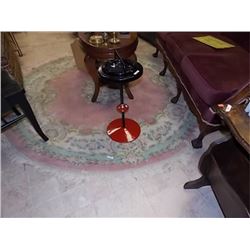 AREA CARPET - ROUND - WOOL - PINK FLORAL DESIGN