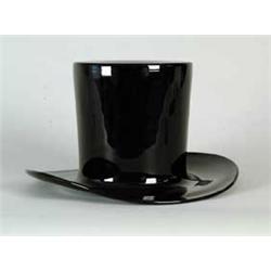 OUTSTANDING BLACK GLASS HAT WHIMSY