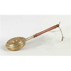 FINE BRASS AND WOOD CHESTNUT TOASTER