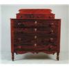 Image 1 : EARLY 19TH CENTURY RED AND BLACK GRAIN DECORATED CHEST OF DRAWERS
