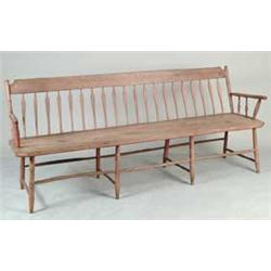 GOOD ARROW BACK WINDSOR BENCH IN SALMON PAINT