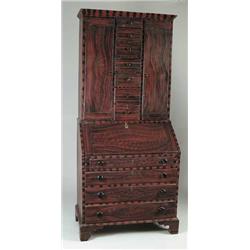 OUTSTANDING GRAIN PAINTED NEW ENGLAND QUEEN ANNE SECRETARY